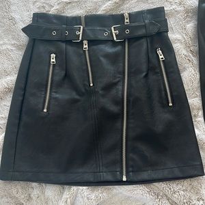 2 Leather mini skirts